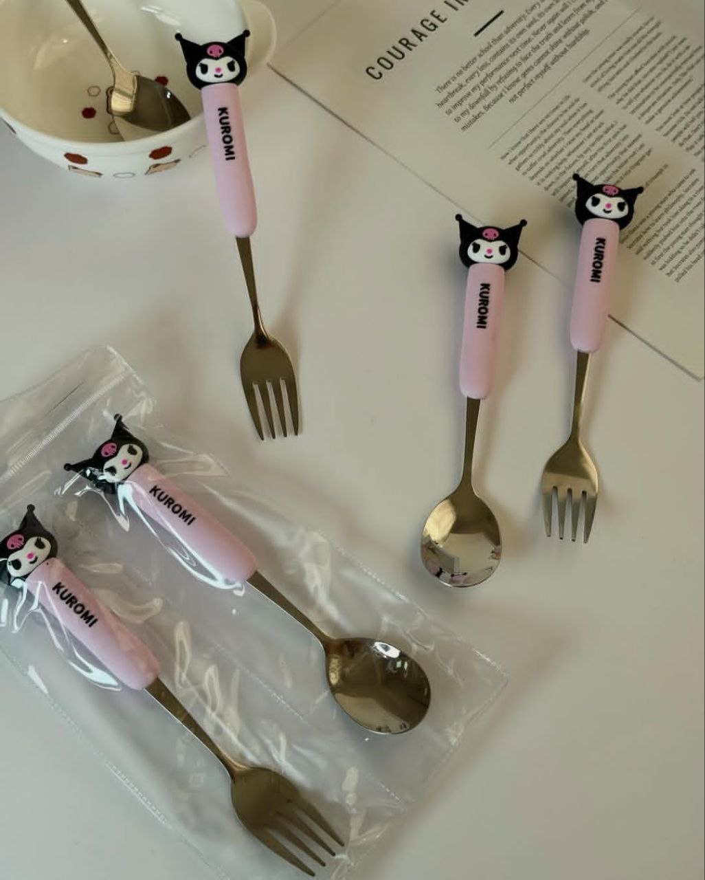 قاشق و چنگال طرح کرومی